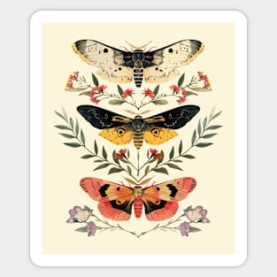 Moths and flowers Sticker